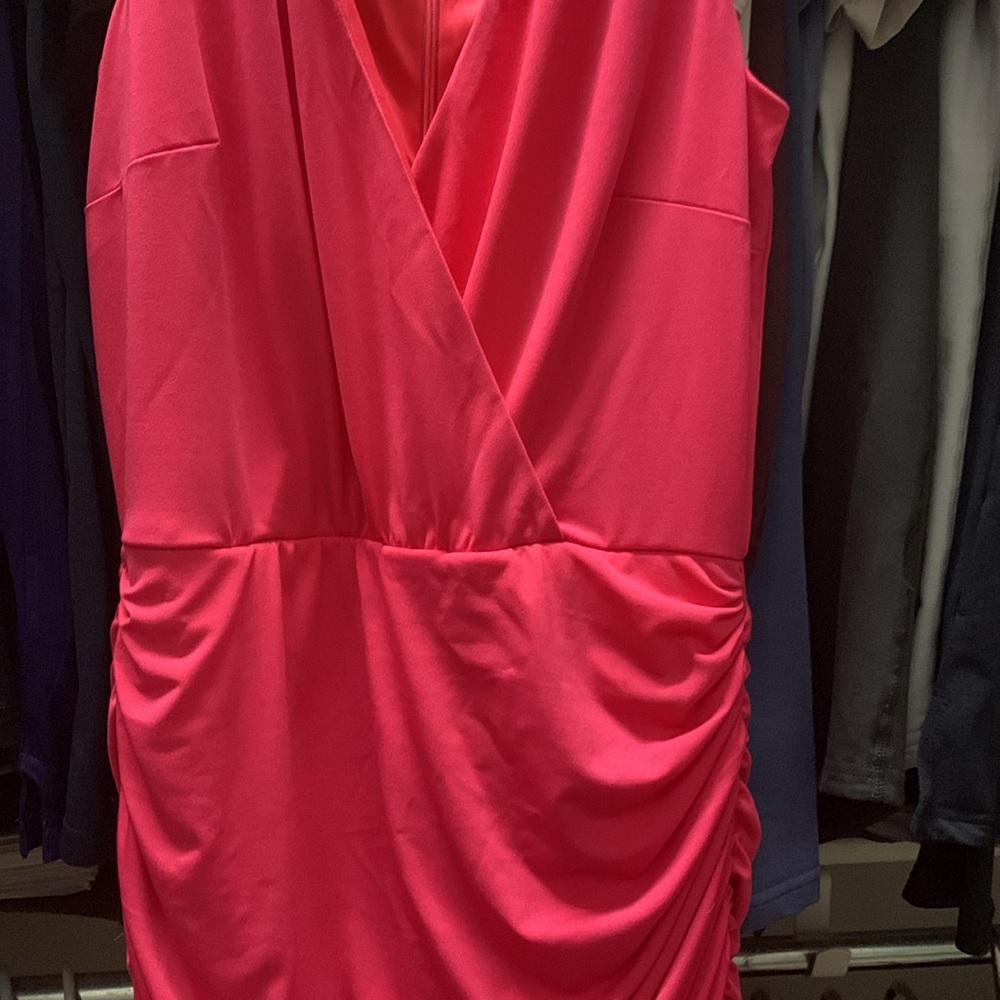 Rutched Barbie pink 3/4 length dress new never worn